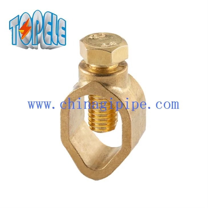 Clip de fil électrique de bride de tige de terre en laiton pour l'utilisation de connecteur de mise à la terre