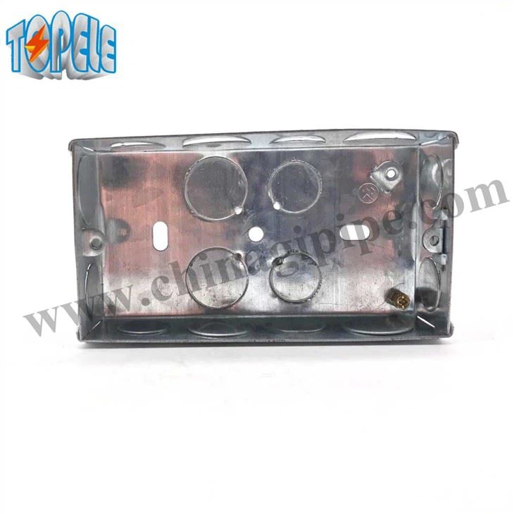 BS4662 Boîte d'encastrement en acier 2 gangs 25 mm